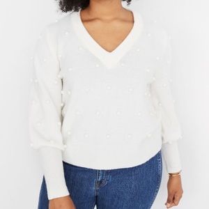 Madewell Bobble Dashwood V-Neck Sweater Size M